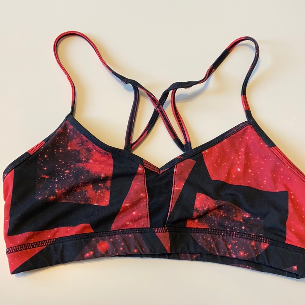 Alo Red and Black Sports Bra